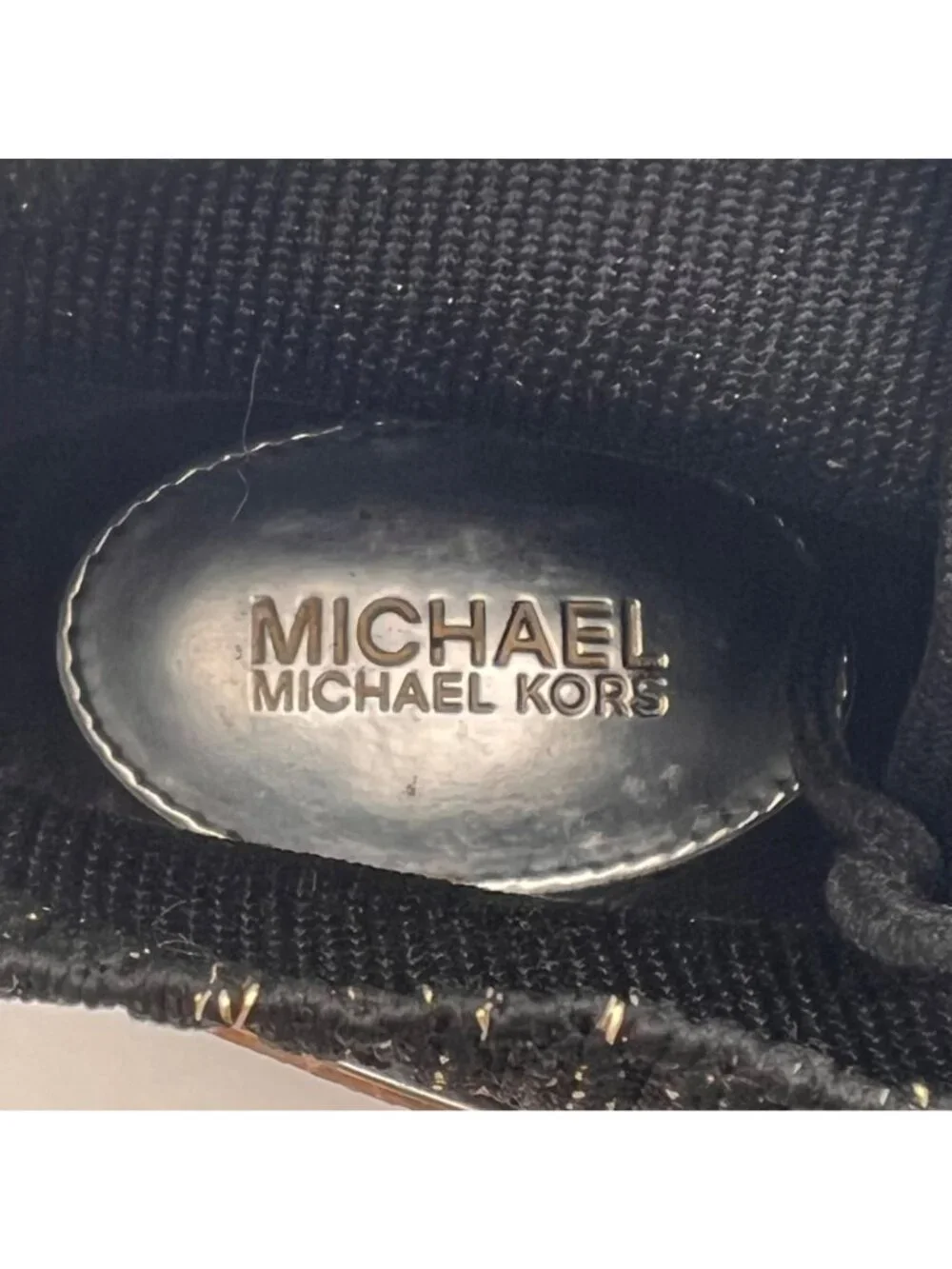 Michael Kors Skyler Elastic Bootie Wedge High Top Sneaker Womens Size 7 Metallic - Picture 10 of 16